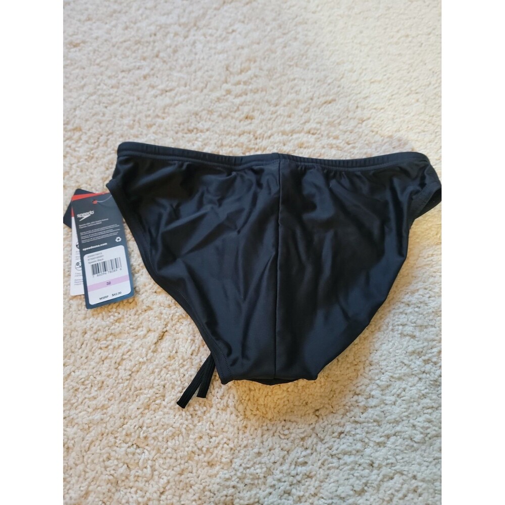 Speedo Men's Competition Training Suit Diving Swimming Brief Black Underwear 32 - Picture 4 of 4
